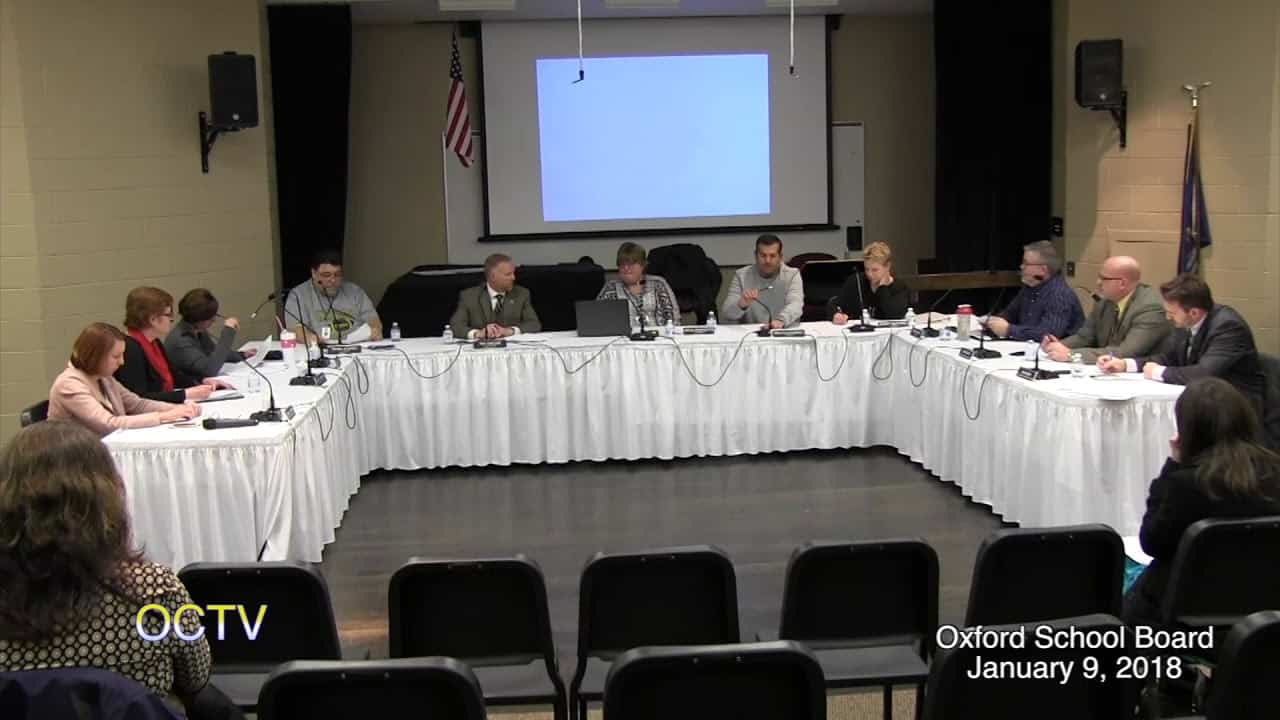 Oxford Board of Education: 1-9-18